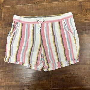Striped High Waist Women's Shorts